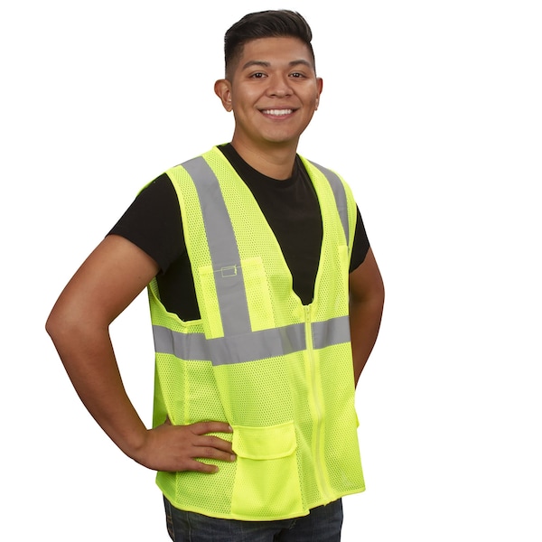 Cordova COR-BRITE Surveyor Vests, Lime, 2in Silver Reflective Tape, 3XL VS271P3XL - main